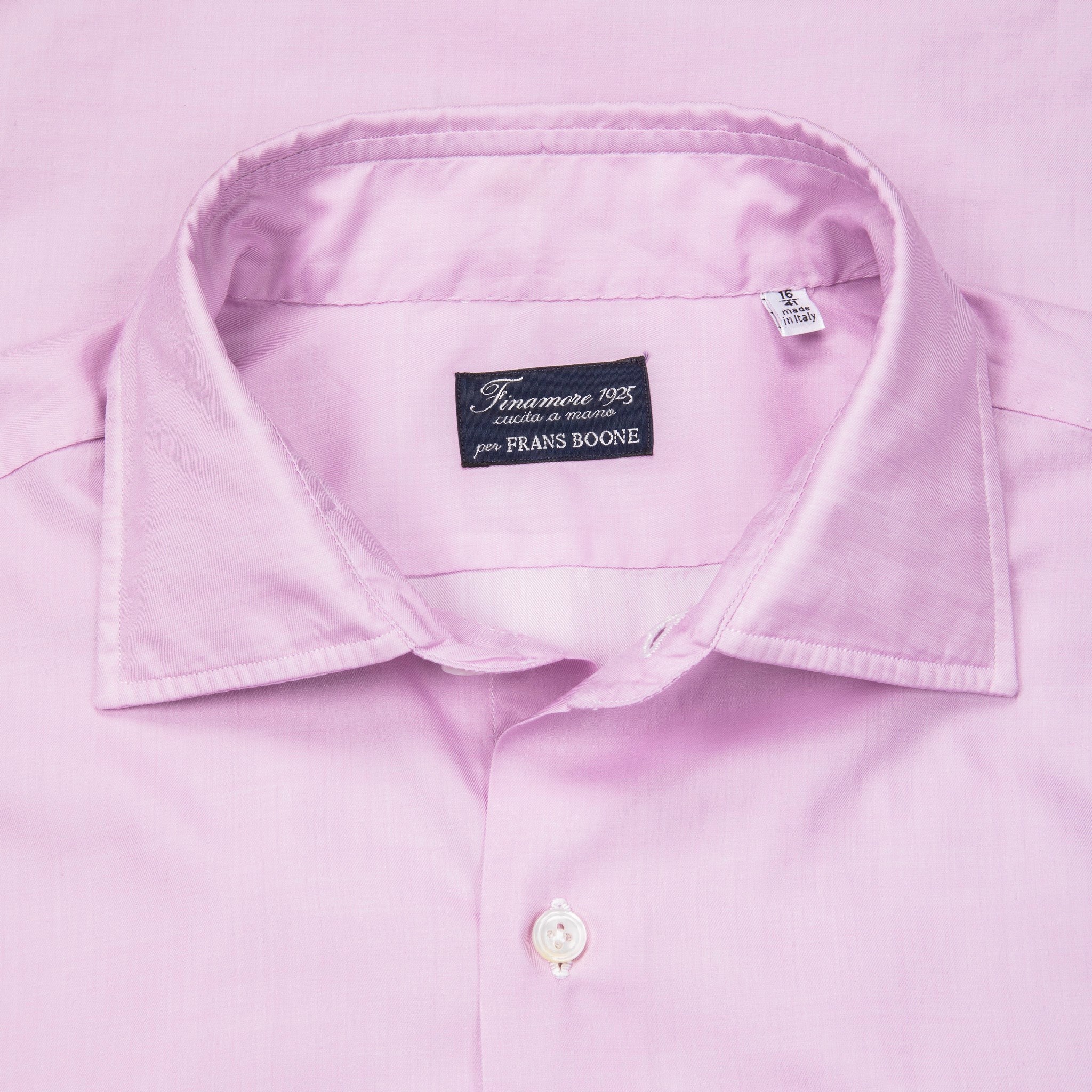 Finamore Napoli Collo Luigi Carlo Riva 180&#39;s Twill Shirt Rosa Malva