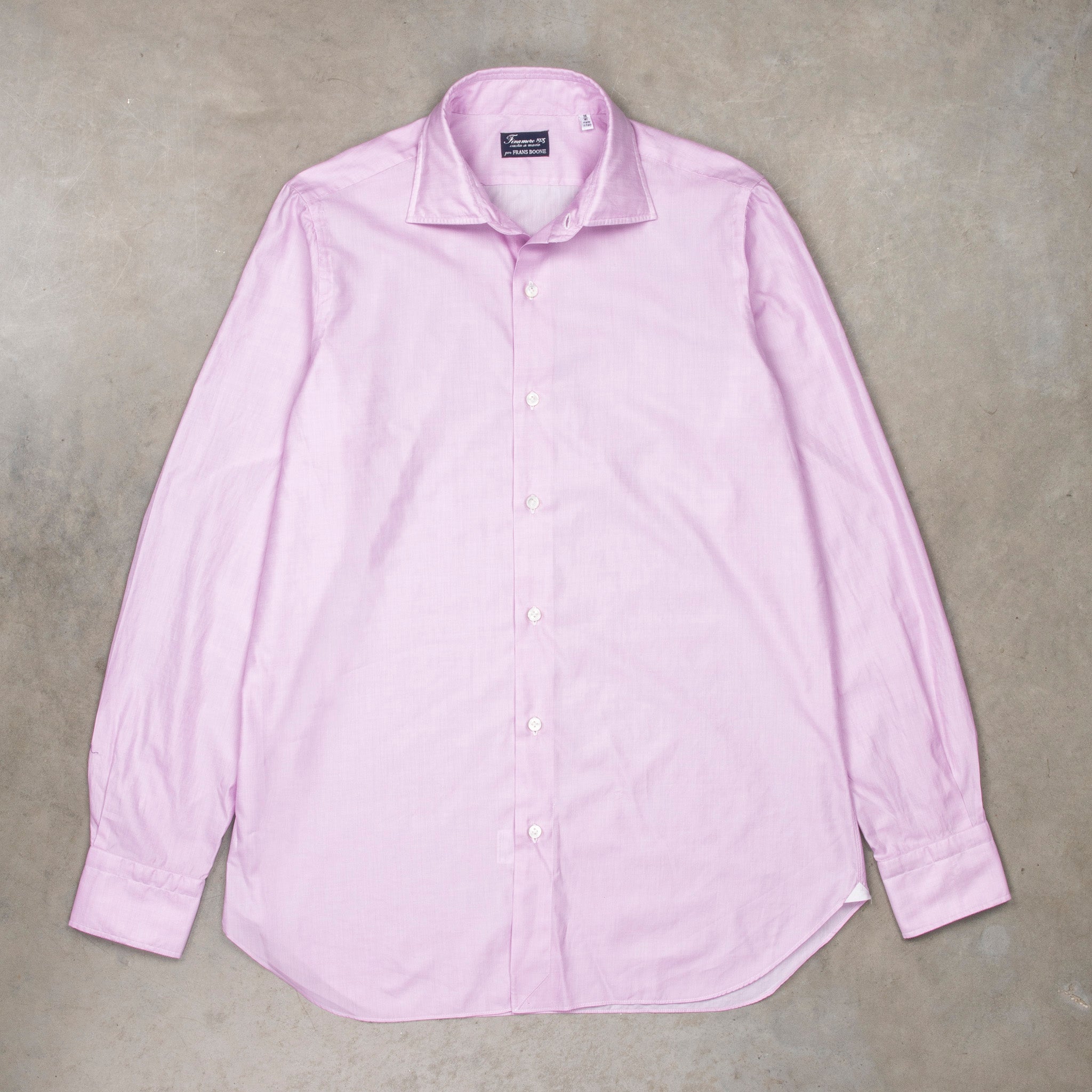 Finamore Napoli Collo Luigi Carlo Riva 180&#39;s Twill Shirt Rosa Malva
