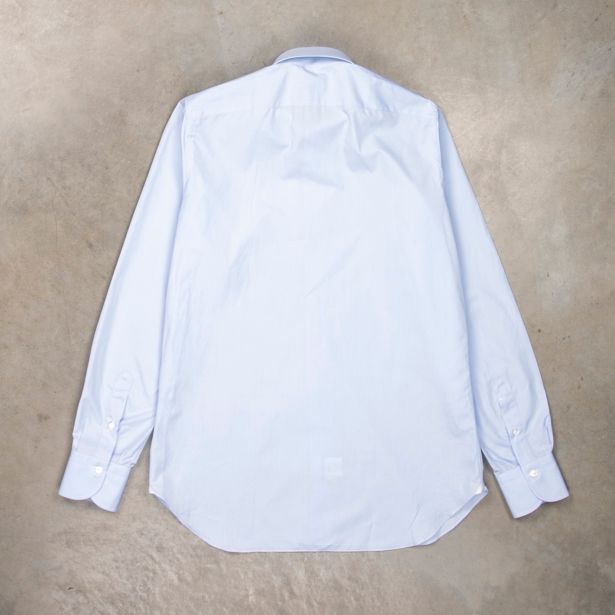 Finamore &#39;Traveller&#39; Shirt Napoli Fit Collar Eduardo Blue Alumo Poplin