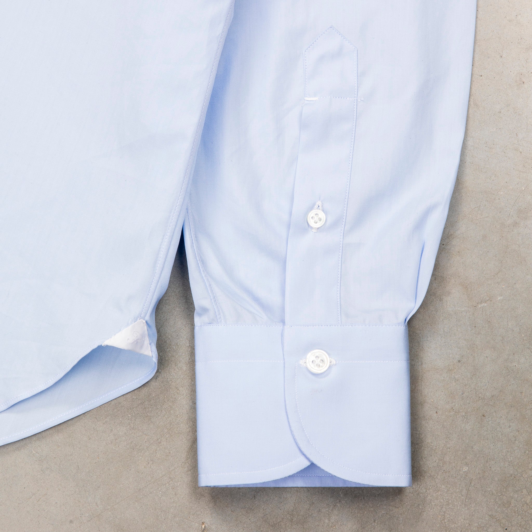 Finamore 'Traveller' Shirt Milano Fit Collar Eduardo Alumo Blue Poplin