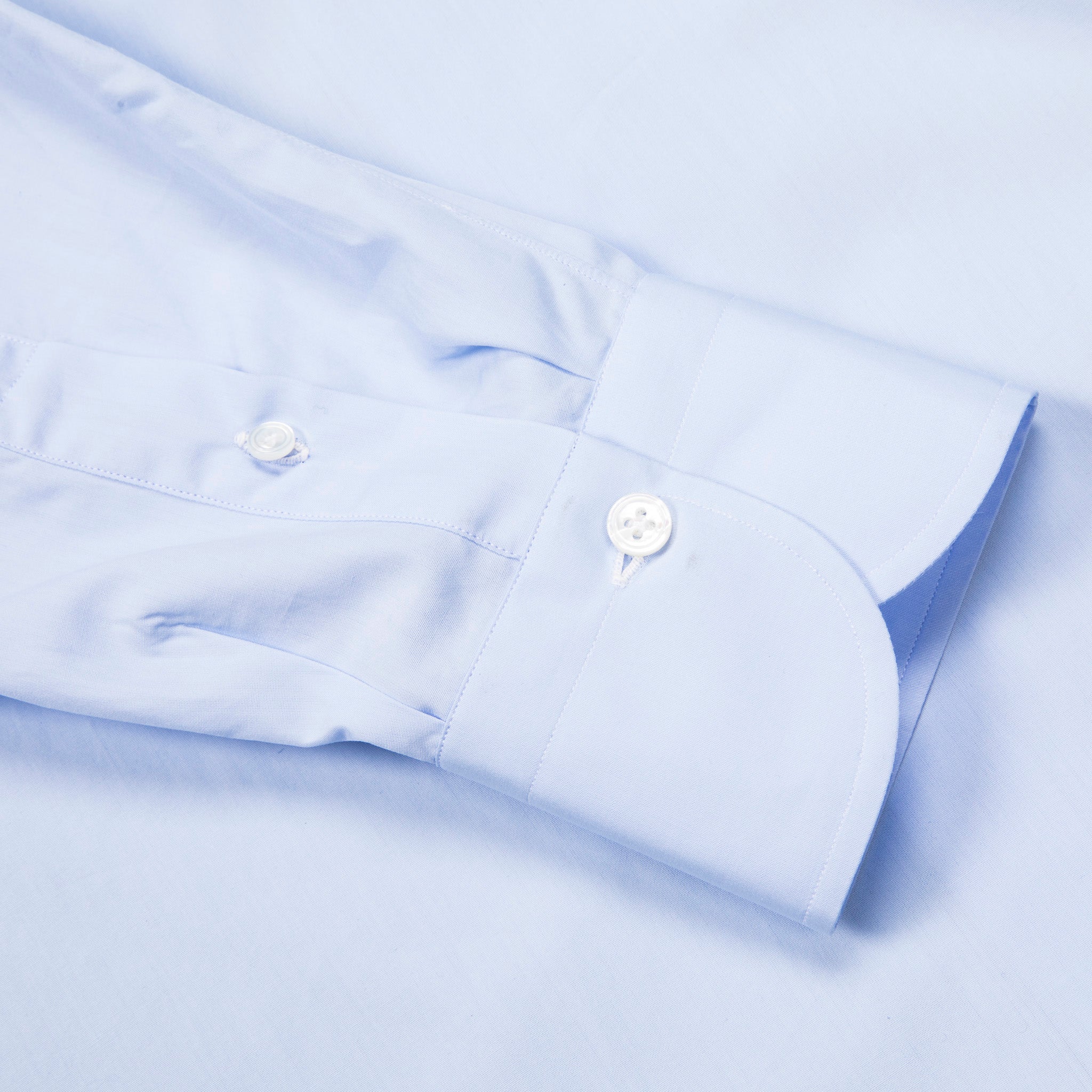 Finamore &#39;Traveller&#39; Shirt Napoli Fit Collar Eduardo Blue Alumo Poplin