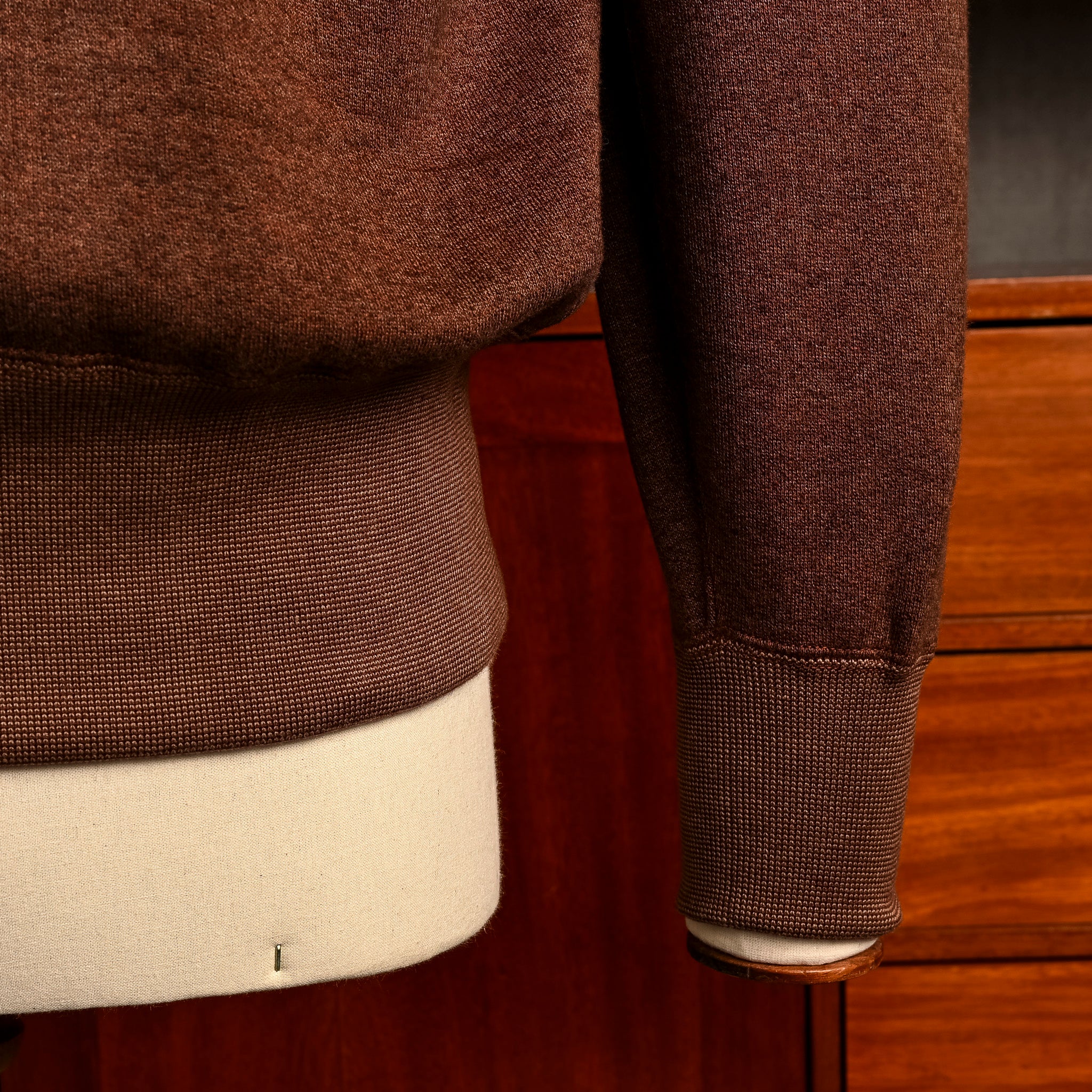 Olde Homesteader Extra Cotton Fleece Stand Collar Brown Heather