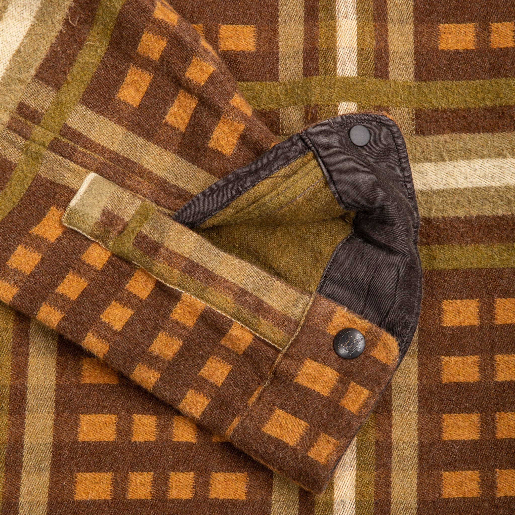 RRL Nelson Overshirt Jacquard Plaid Brown