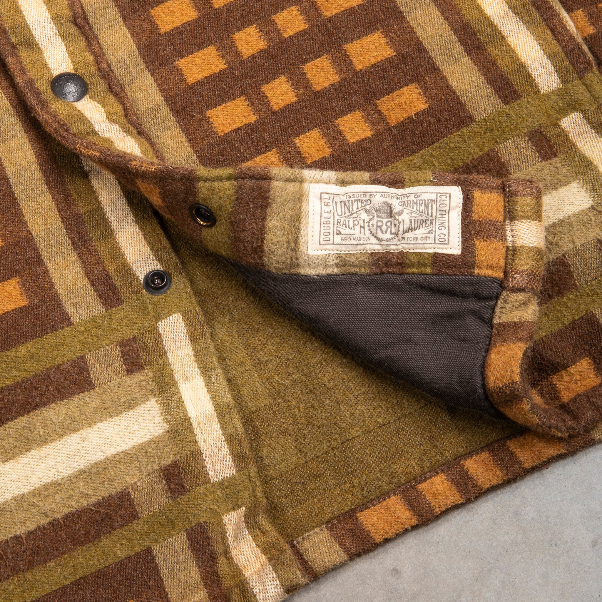 RRL Nelson Overshirt Jacquard Plaid Brown