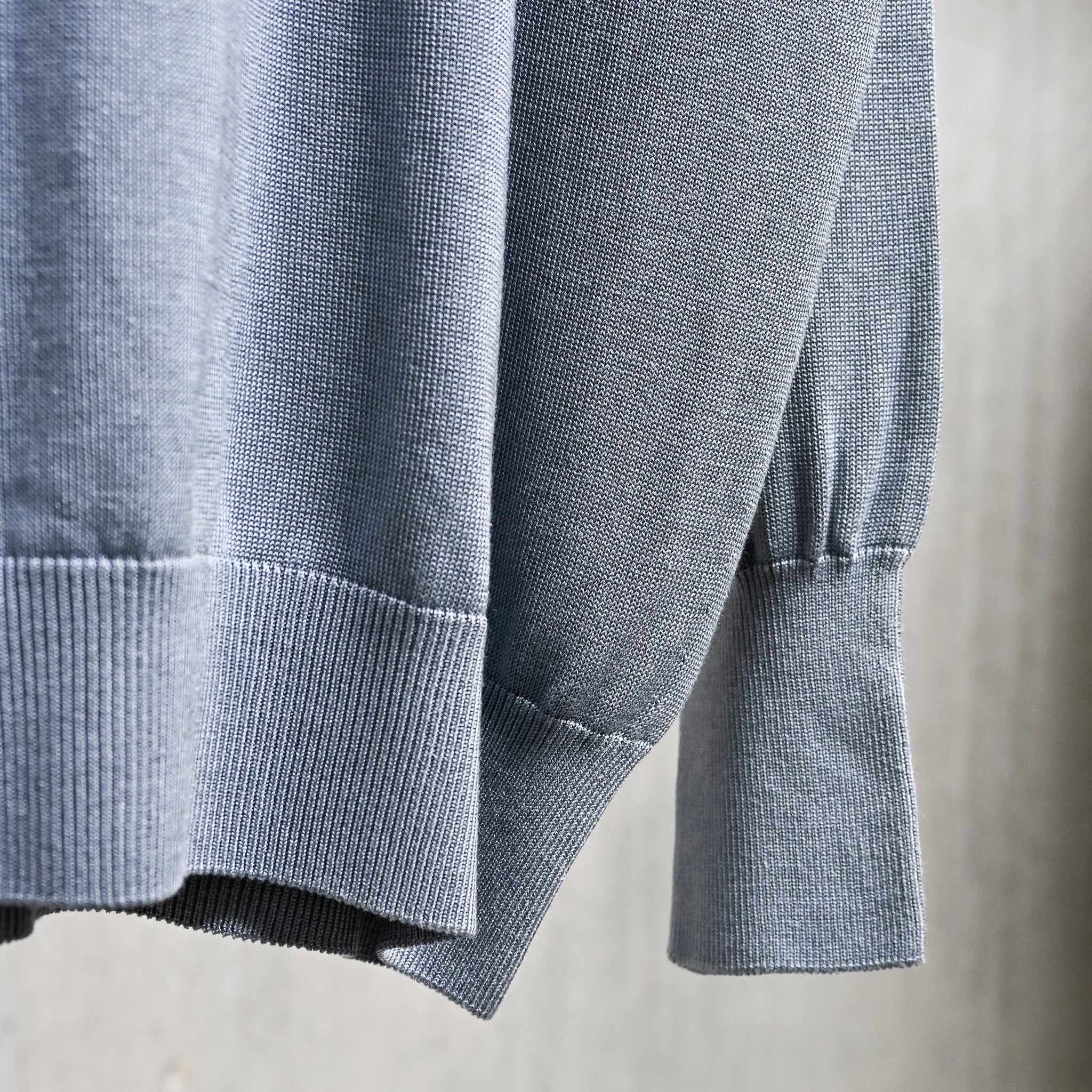 Olde H &amp; Daughter Silk Plain Stitch Crew Neck Sweater Blue Stone