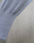 Olde H & Daughter Silk Plain Stitch Crew Neck Sweater Blue Stone