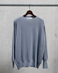Olde H & Daughter Silk Plain Stitch Crew Neck Sweater Blue Stone