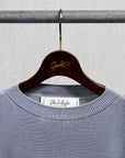 Olde H & Daughter Silk Plain Stitch Crew Neck Sweater Blue Stone