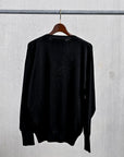 Olde H & Daughter Silk Plain Stitch Crew Neck Sweater Black
