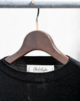 Olde H & Daughter Silk Plain Stitch Crew Neck Sweater Black