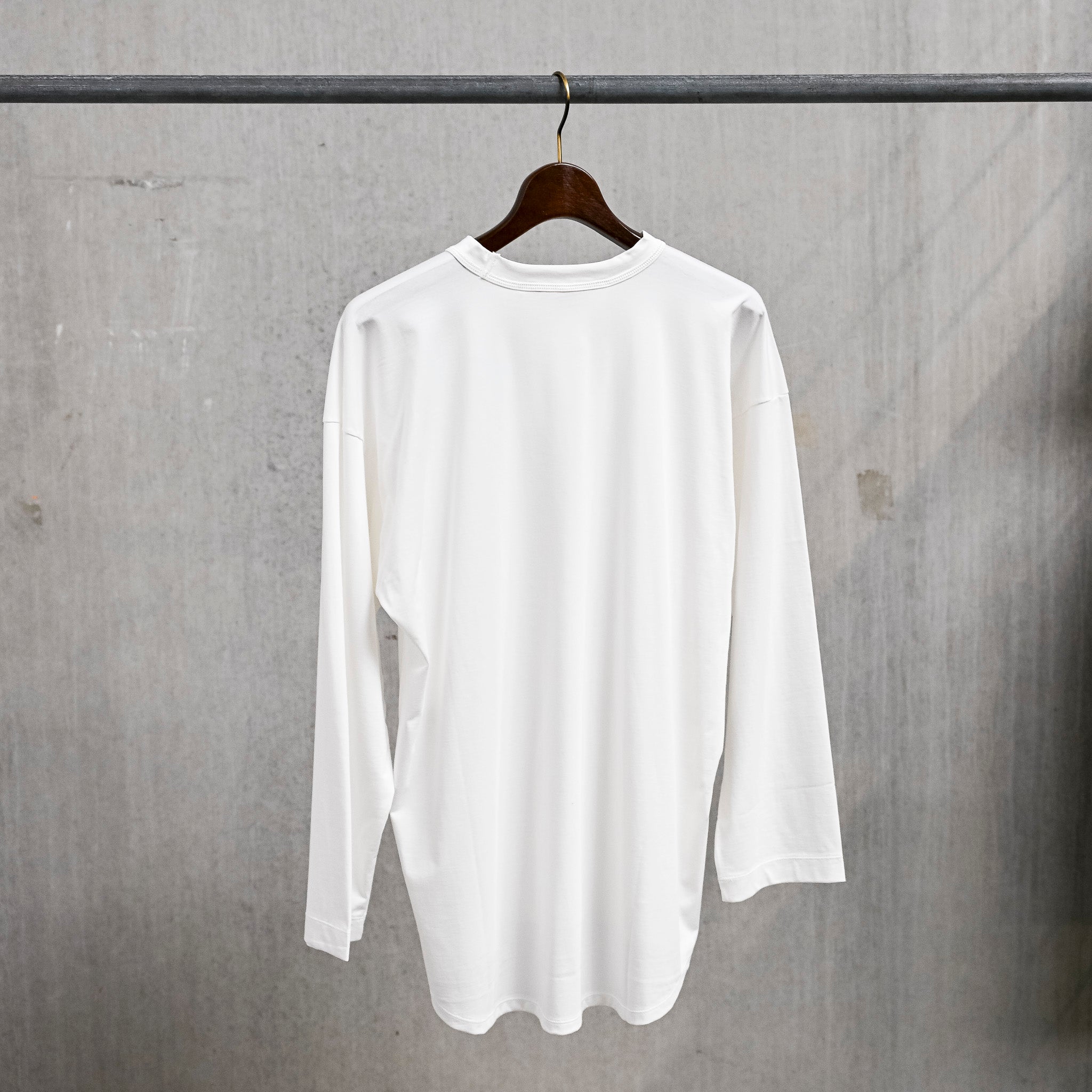 Olde H &amp; Daughter Suvin Cotton Plain Stitch Crew Neck L/S Off White
