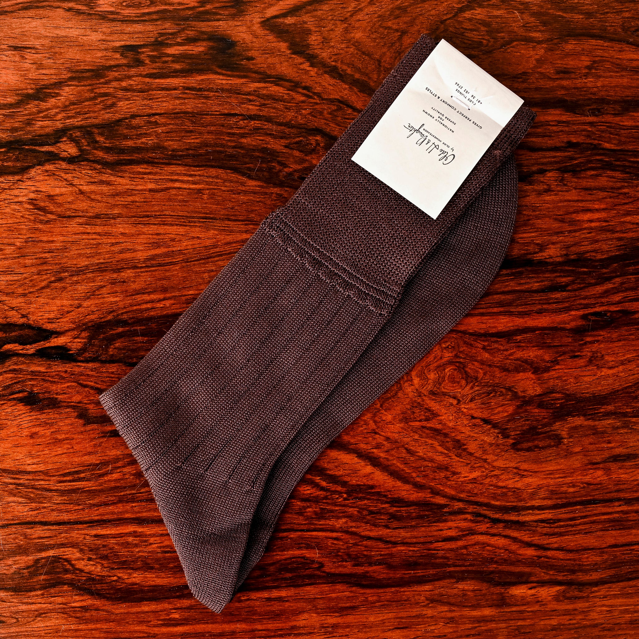 Olde H & Daughter Ribbed Silk Socks Espresso Olde H & Daughter Ribbed Silk Socks Espresso