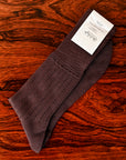 Olde H & Daughter Ribbed Silk Socks Espresso