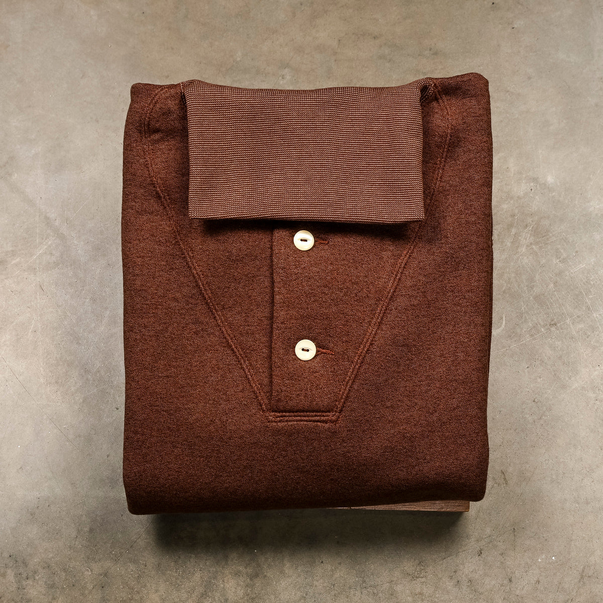Olde Homesteader Extra Cotton Fleece Stand Collar Brown Heather 