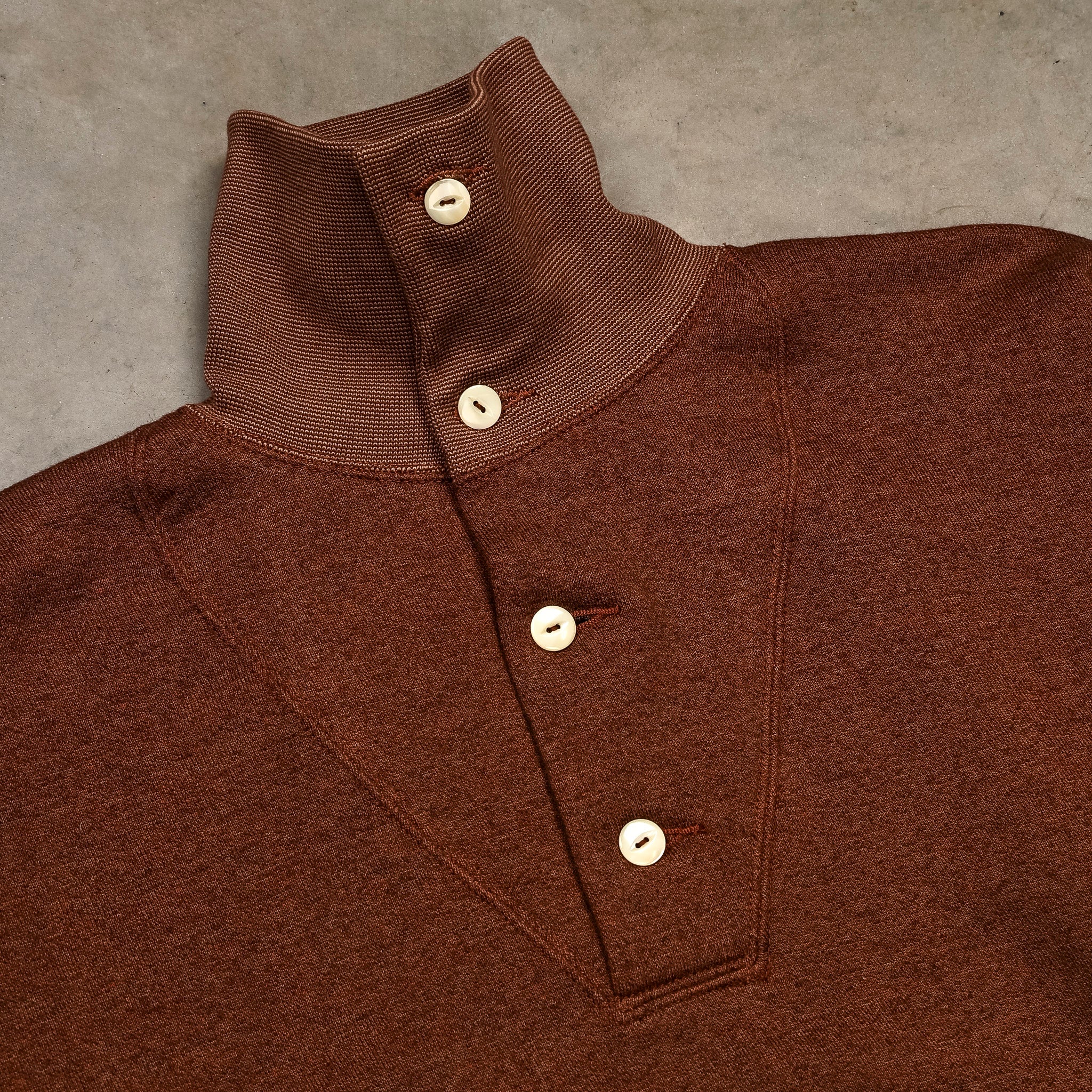 Olde Homesteader Extra Cotton Fleece Stand Collar Brown Heather