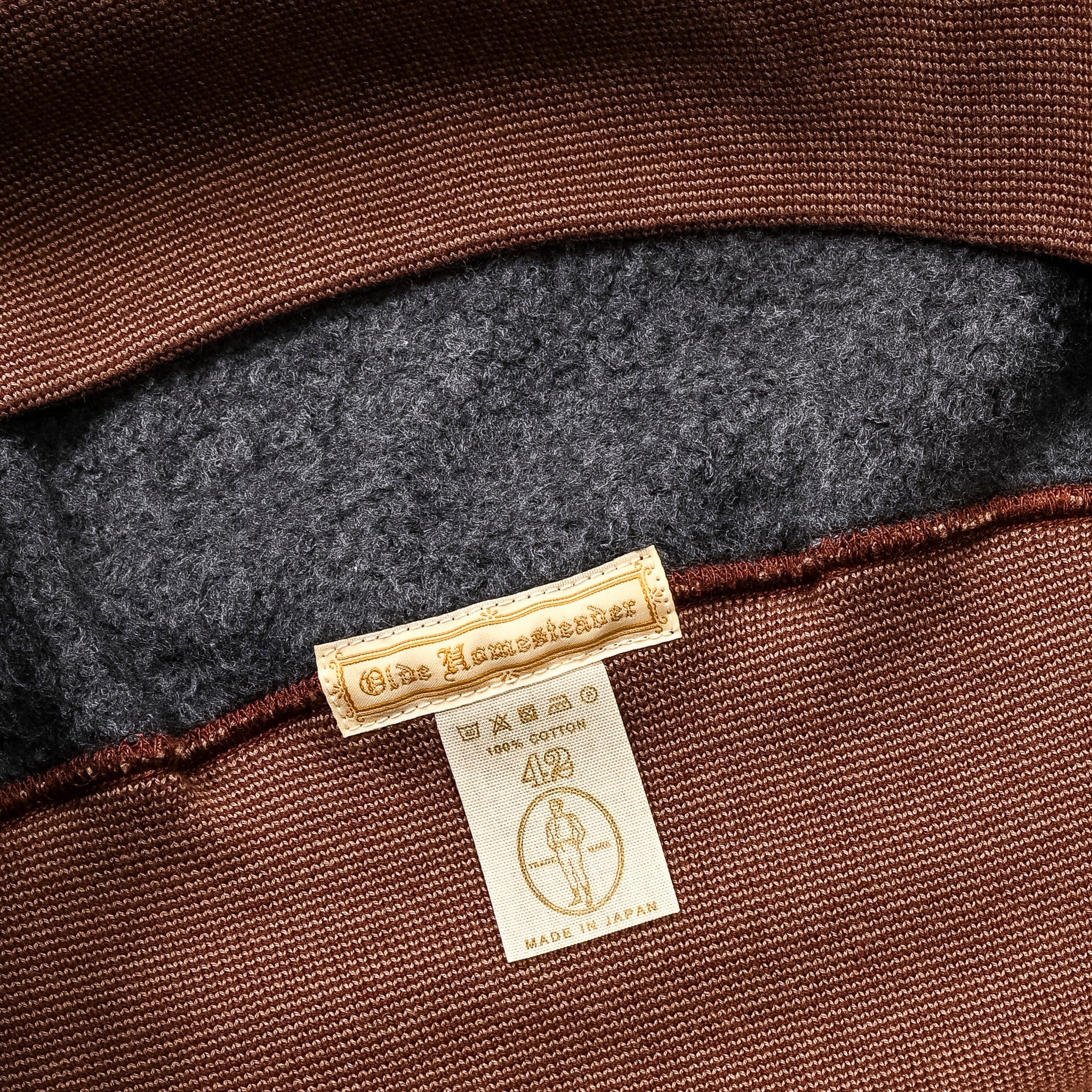 Olde Homesteader Extra Cotton Fleece Stand Collar Brown Heather