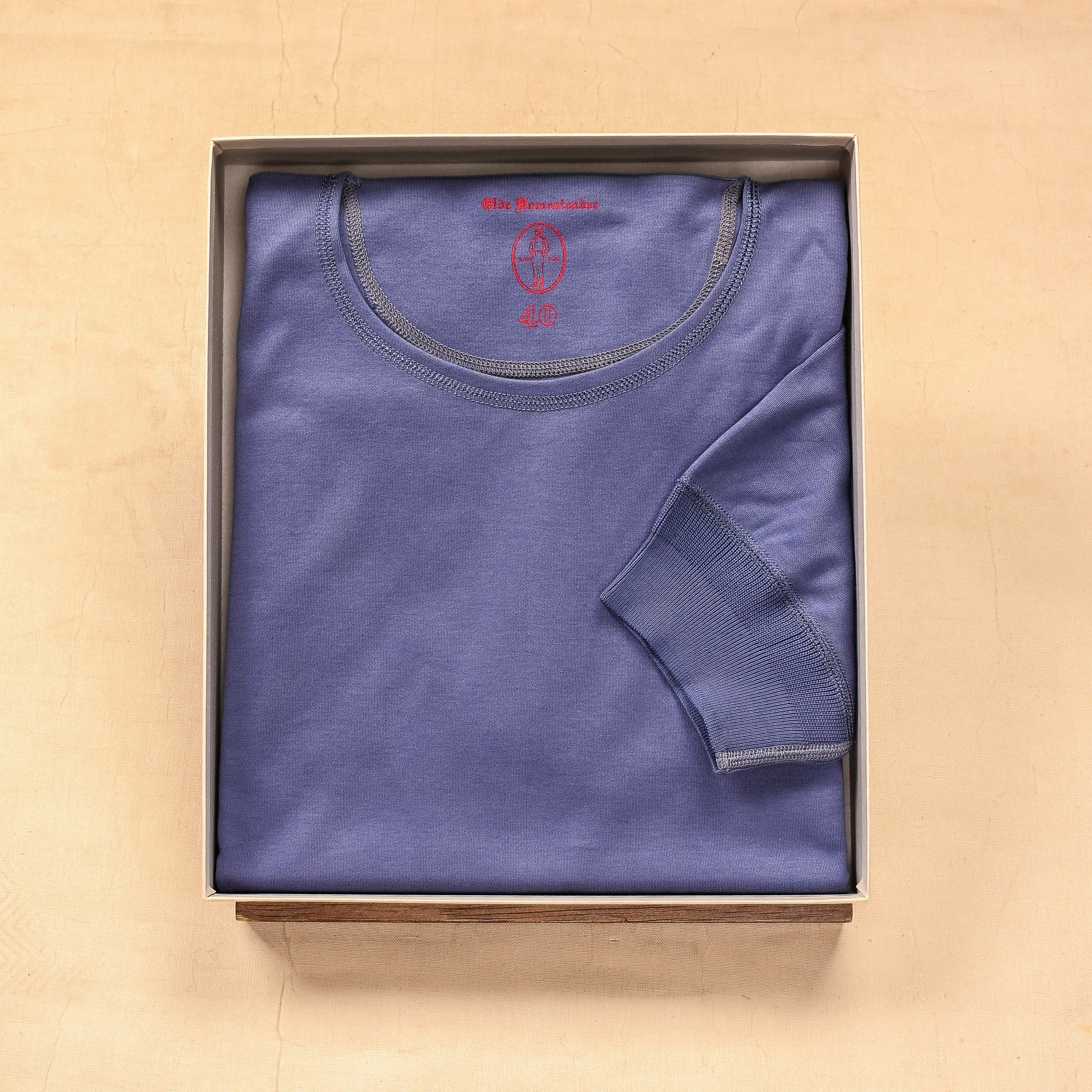 Olde Homesteader Interlock Crew Neck Short Sleeve French Blue