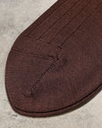 Olde H & Daughter Ribbed Silk Socks Espresso