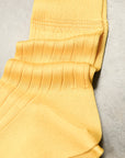 Olde H & Daughter Ribbed Silk Socks Citron