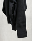 Olde H & Daughter Wool Track Half Zip Black