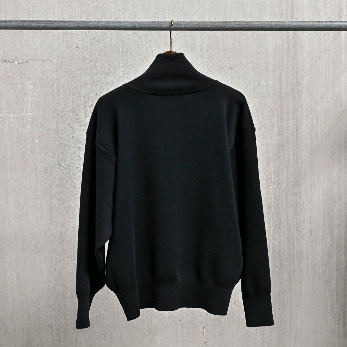 Olde H &amp; Daughter Wool Track Half Zip Black