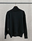 Olde H & Daughter Wool Track Half Zip Black