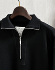 Olde H & Daughter Wool Track Half Zip Black