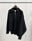 Olde H & Daughter Wool Track Half Zip Black