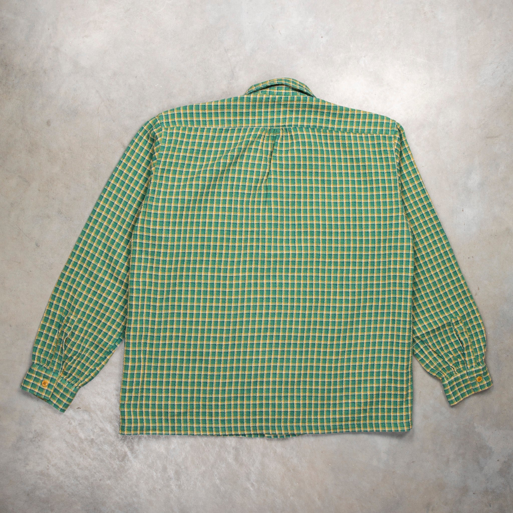 Maru Sankaku Peke Open Collar Check Shirt Green – Frans Boone Store