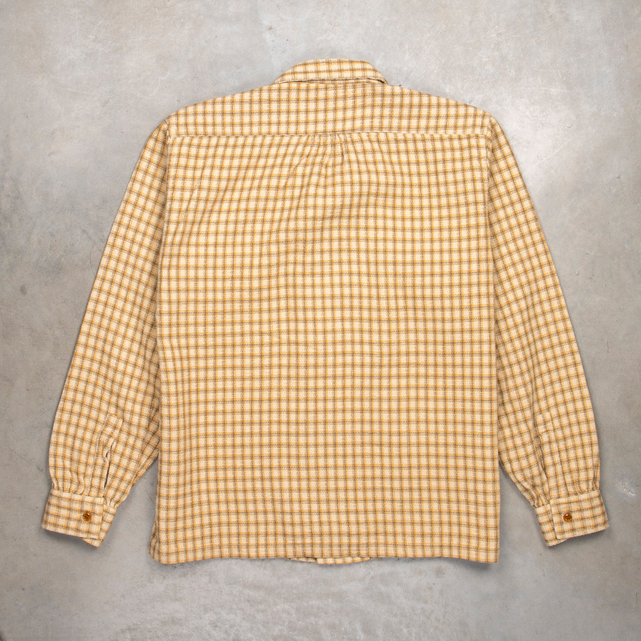 Maru Sankaku Peke Open Collar Check Shirt Beige – Frans Boone Store
