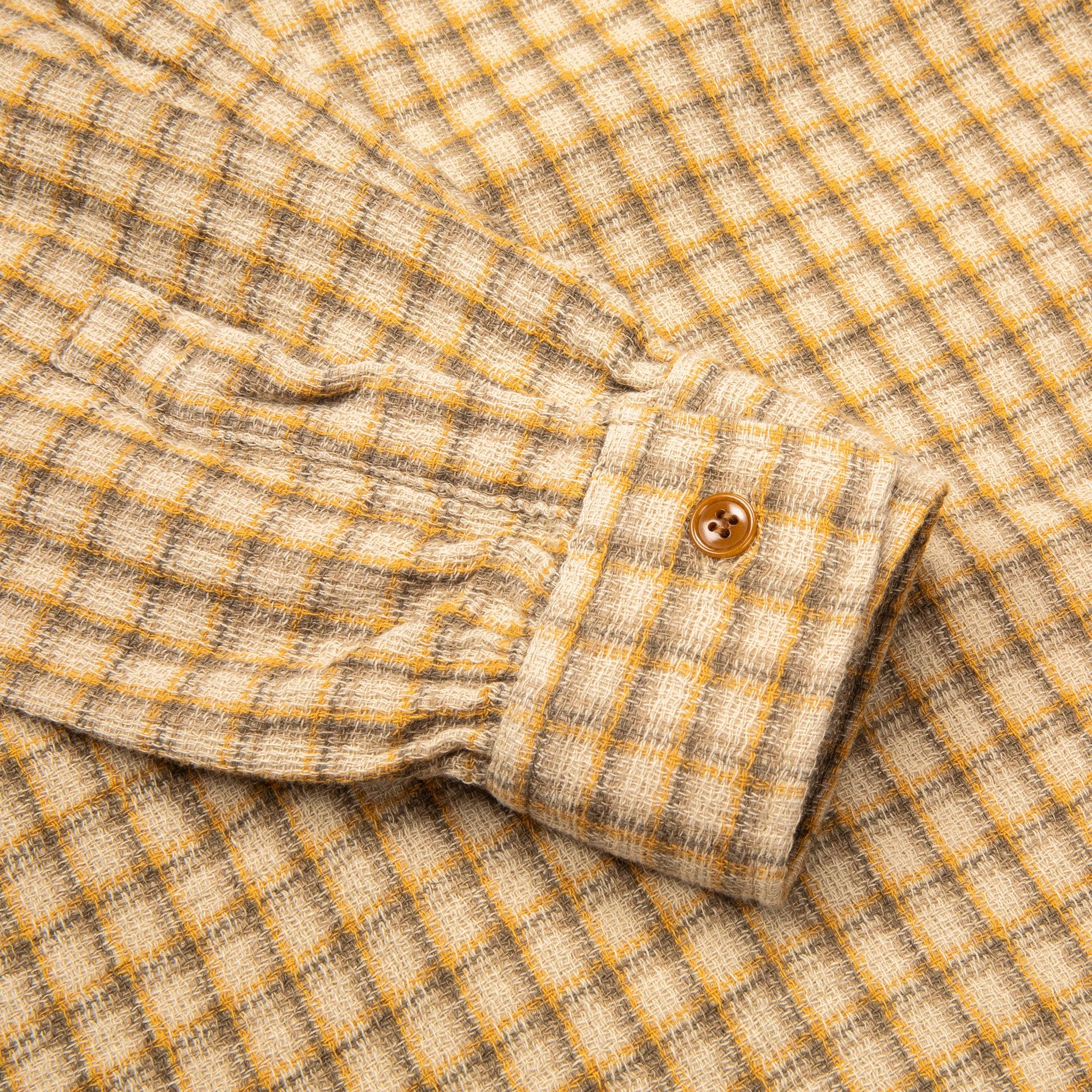 【ベージュ（27）】OPEN COLLAR FLANNEL CHECK SHIRTS Loose_fit_checkered_flannel_sh