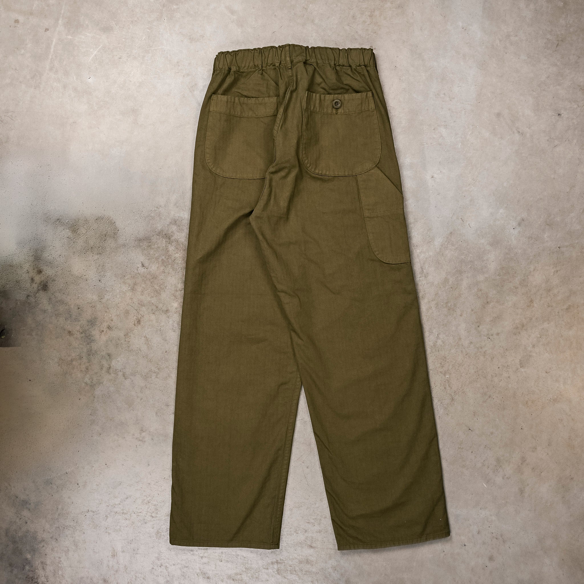 Orslow Wide Fit French Work Pants Army Green