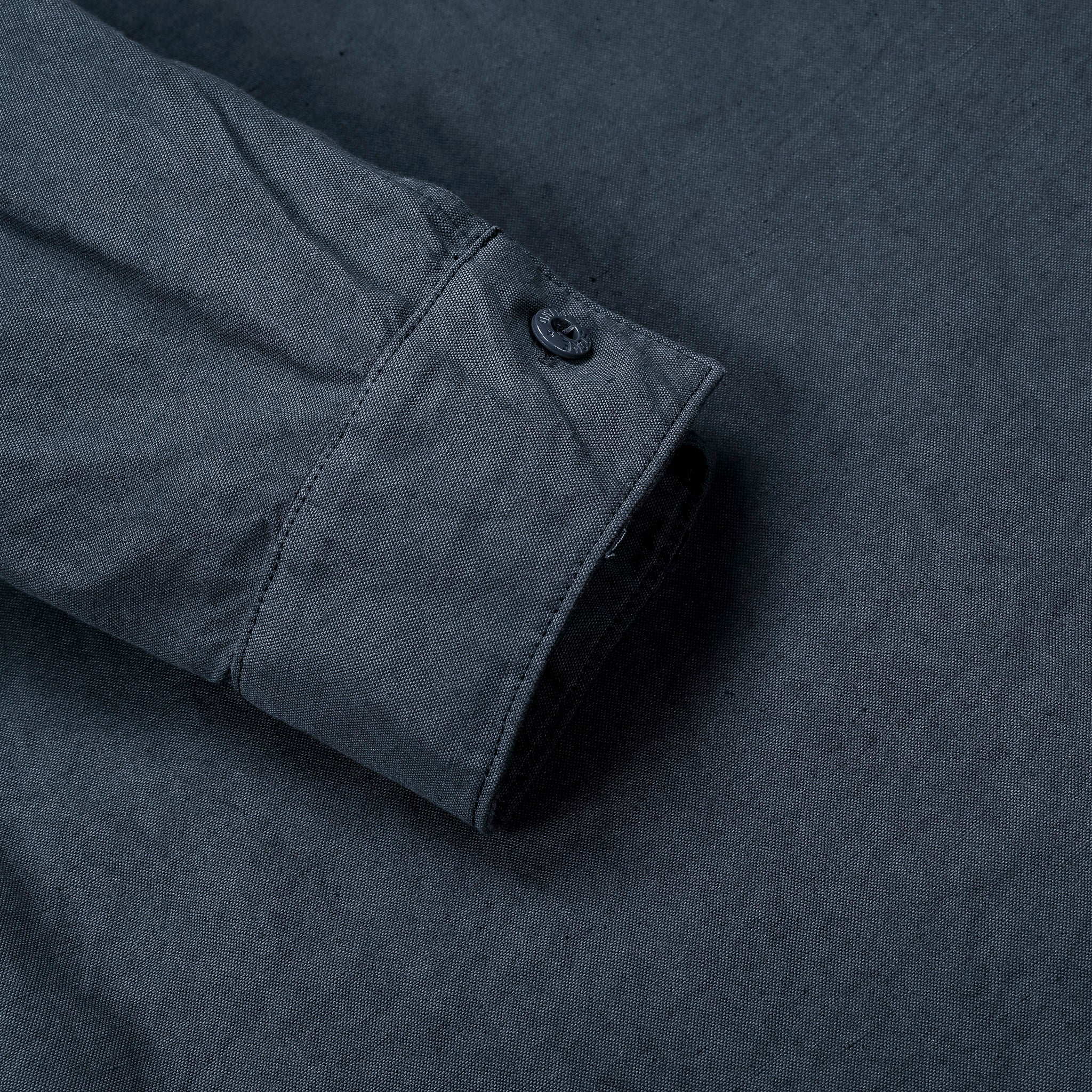 Stone Island Ghost Cotton Linen Canvas Overshirt Slate Blue