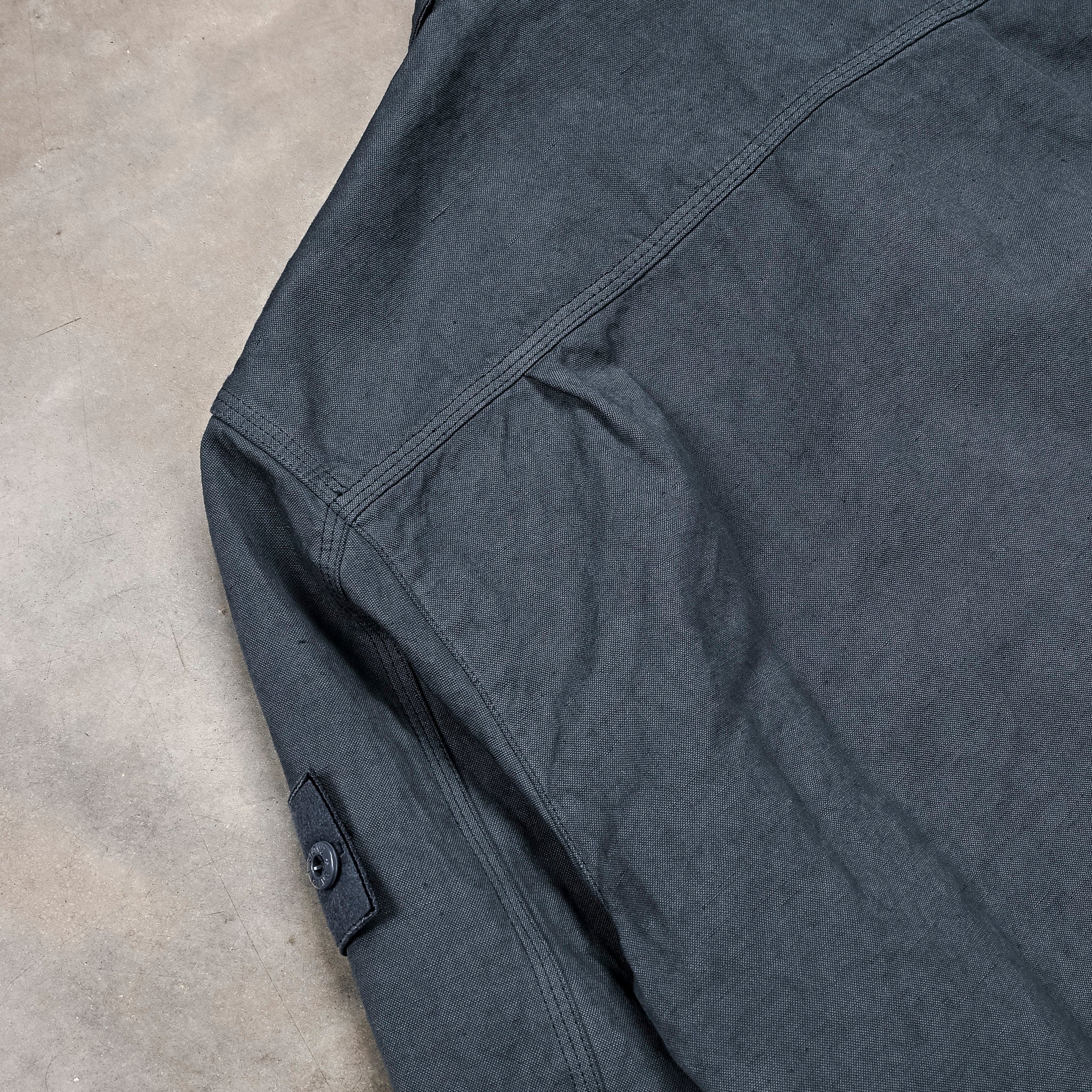 Stone Island Ghost Cotton Linen Canvas Overshirt Slate Blue