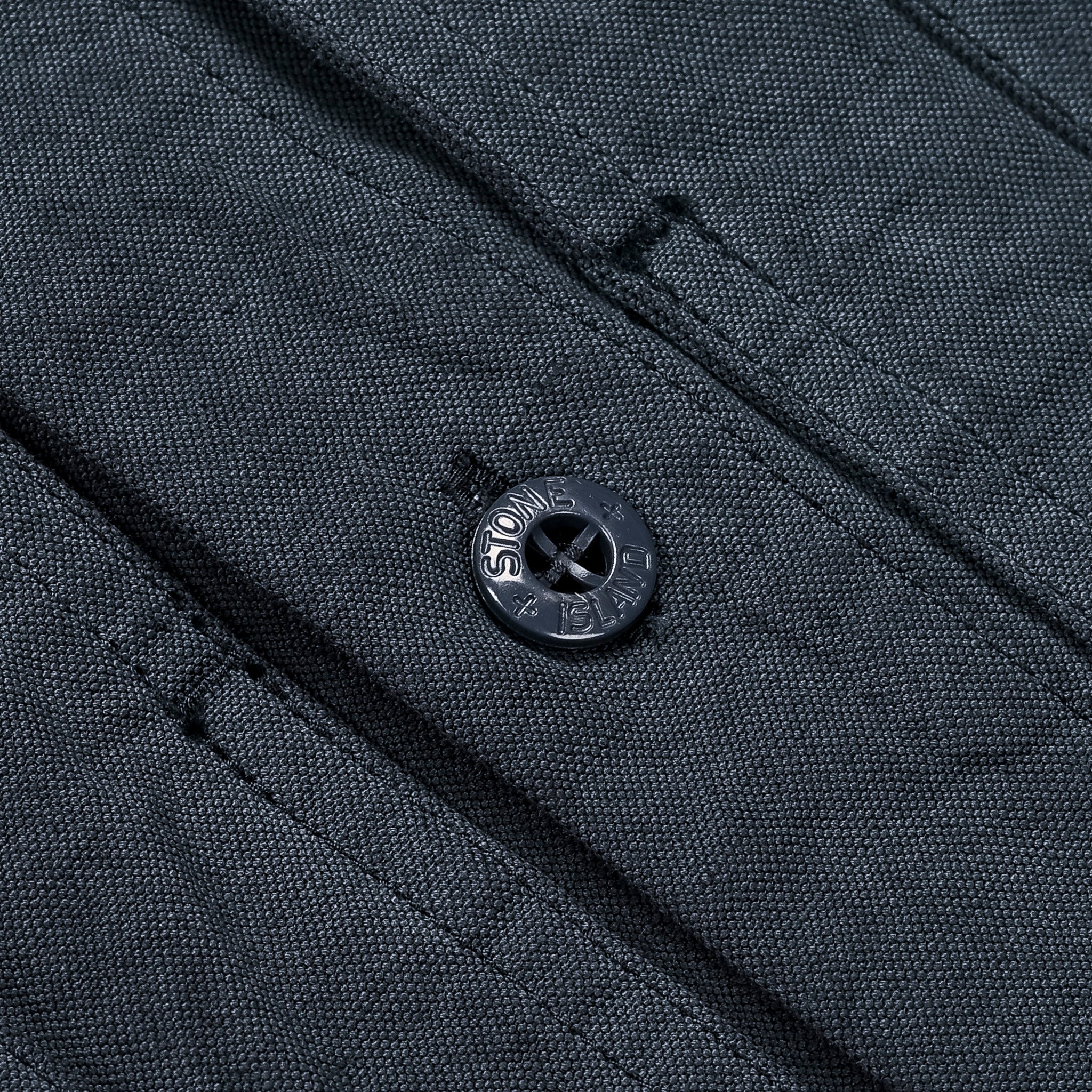 Stone Island Ghost Cotton Linen Canvas Overshirt Slate Blue