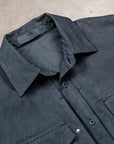 Stone Island Ghost Cotton Linen Canvas Overshirt Slate Blue