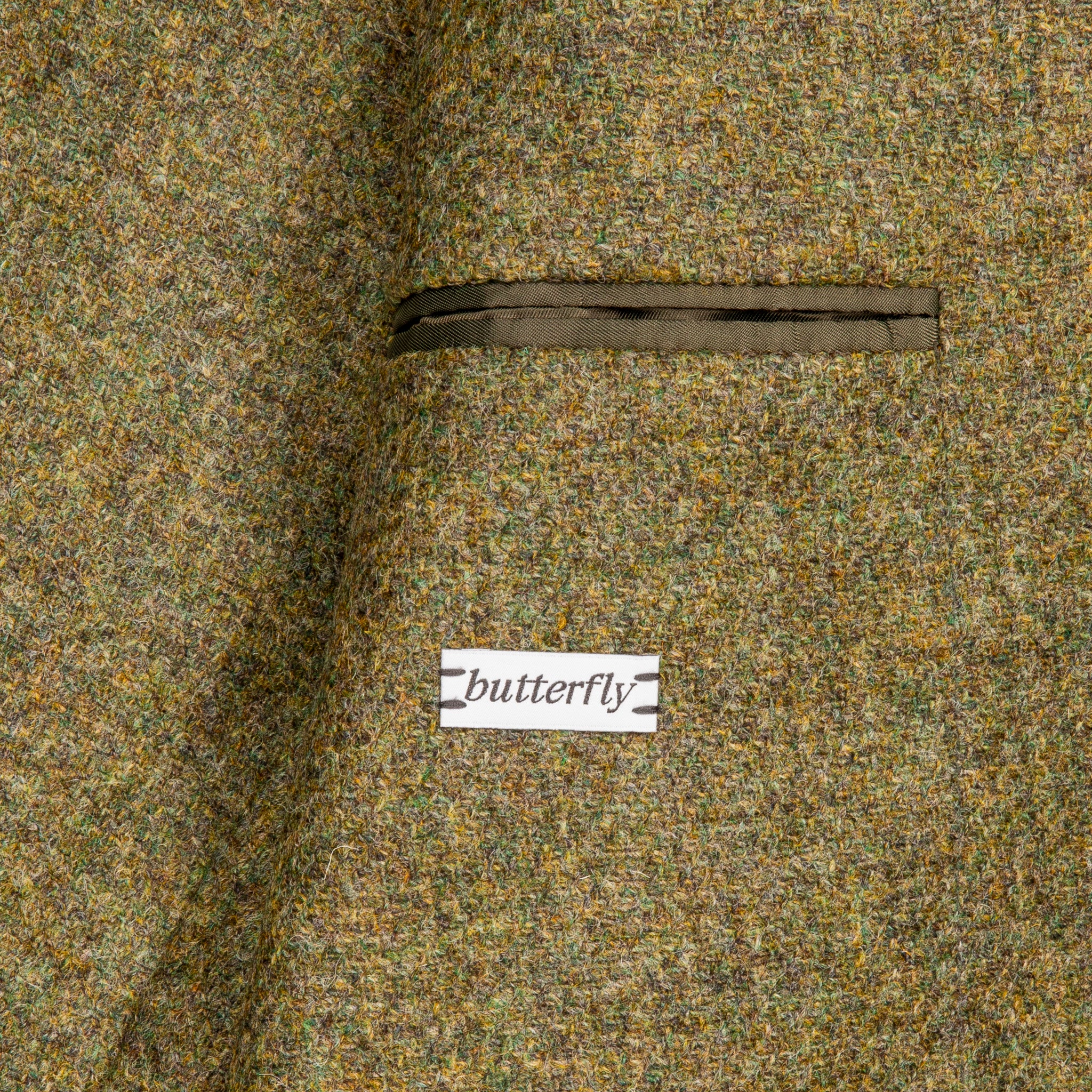 Caruso Butterfly Jacket Italian Tweed Oliva