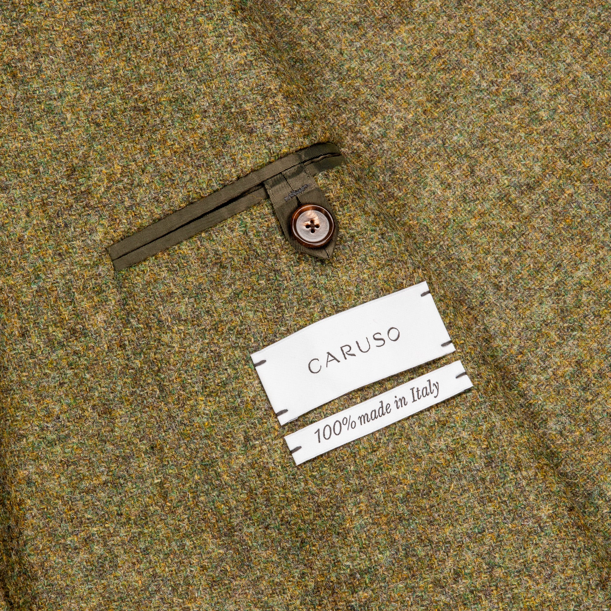 Caruso Butterfly Jacket Italian Tweed Oliva