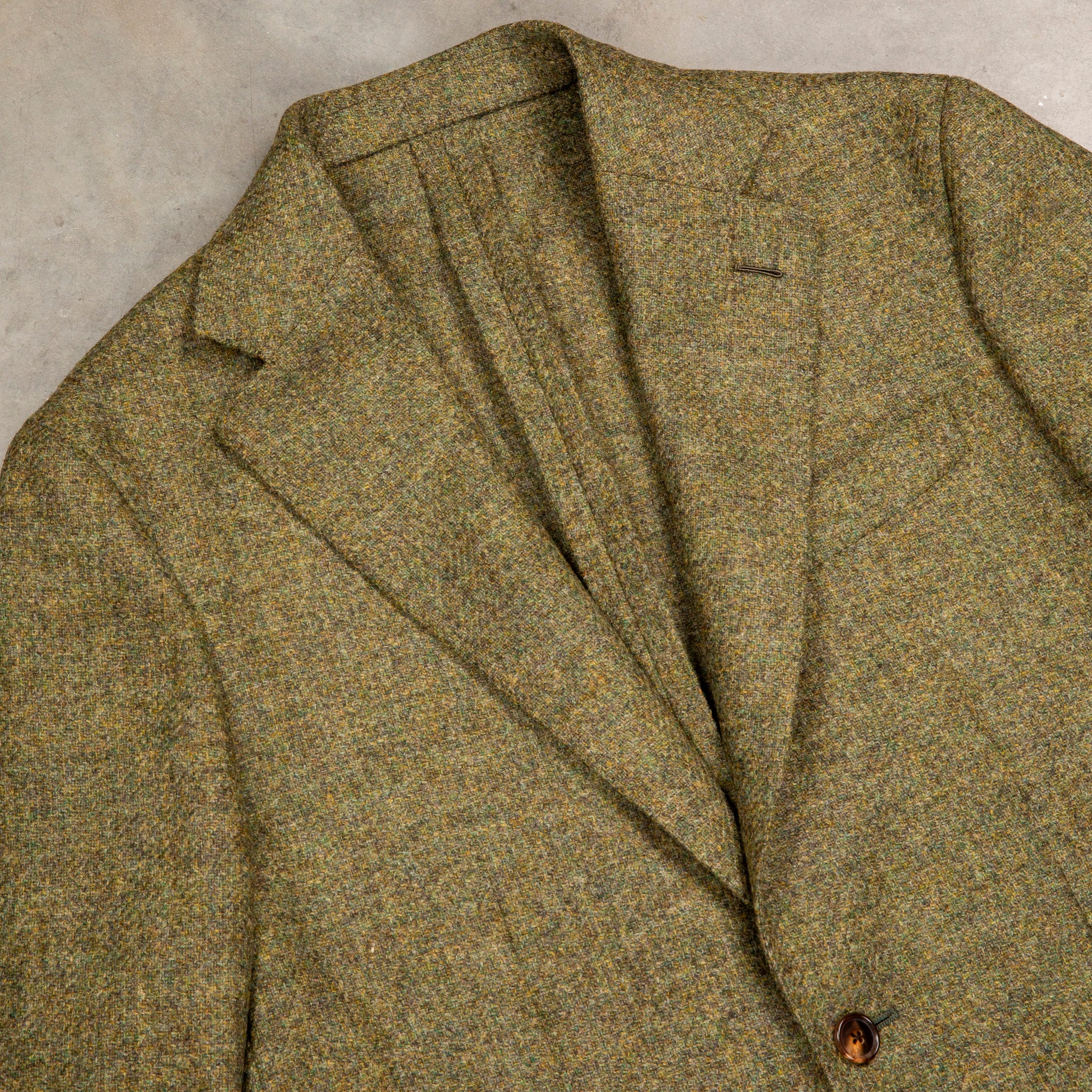 Caruso Butterfly Jacket Italian Tweed Oliva