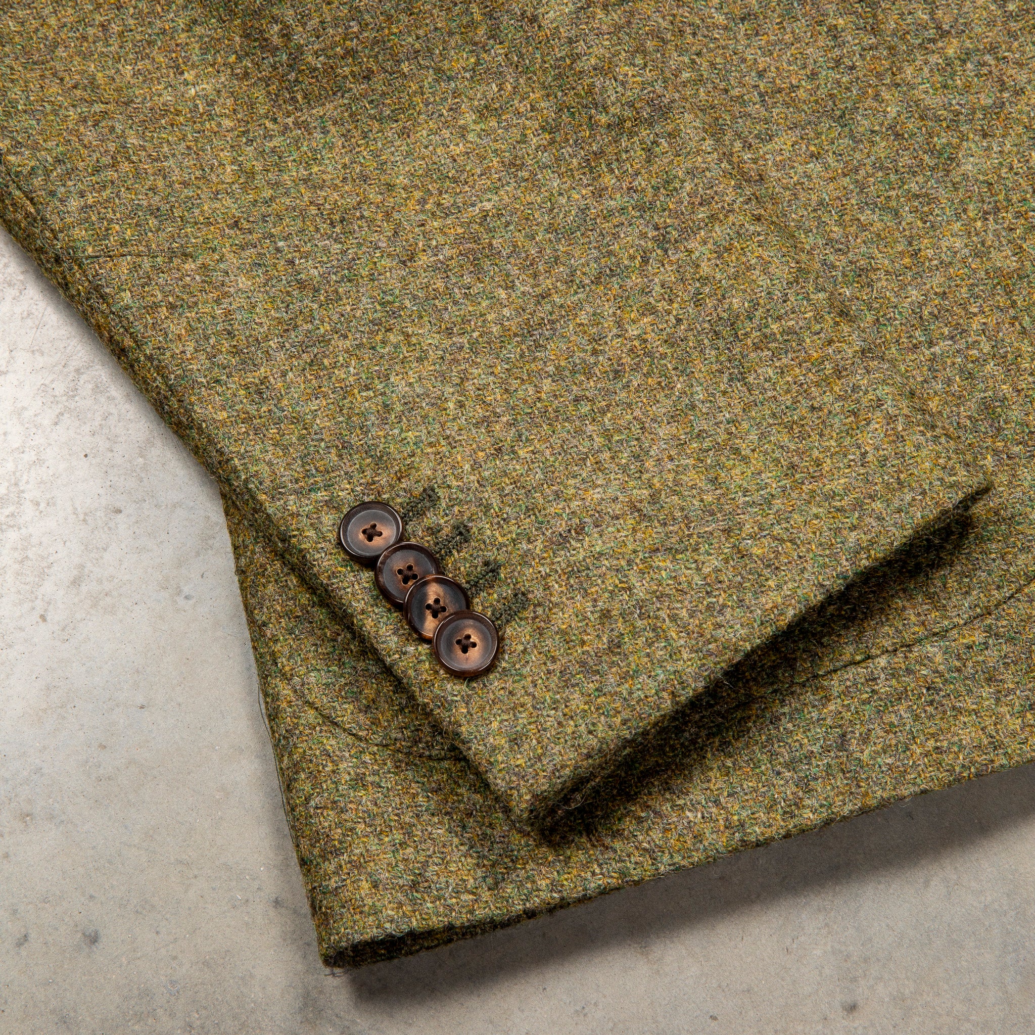 Caruso Butterfly Jacket Italian Tweed Oliva