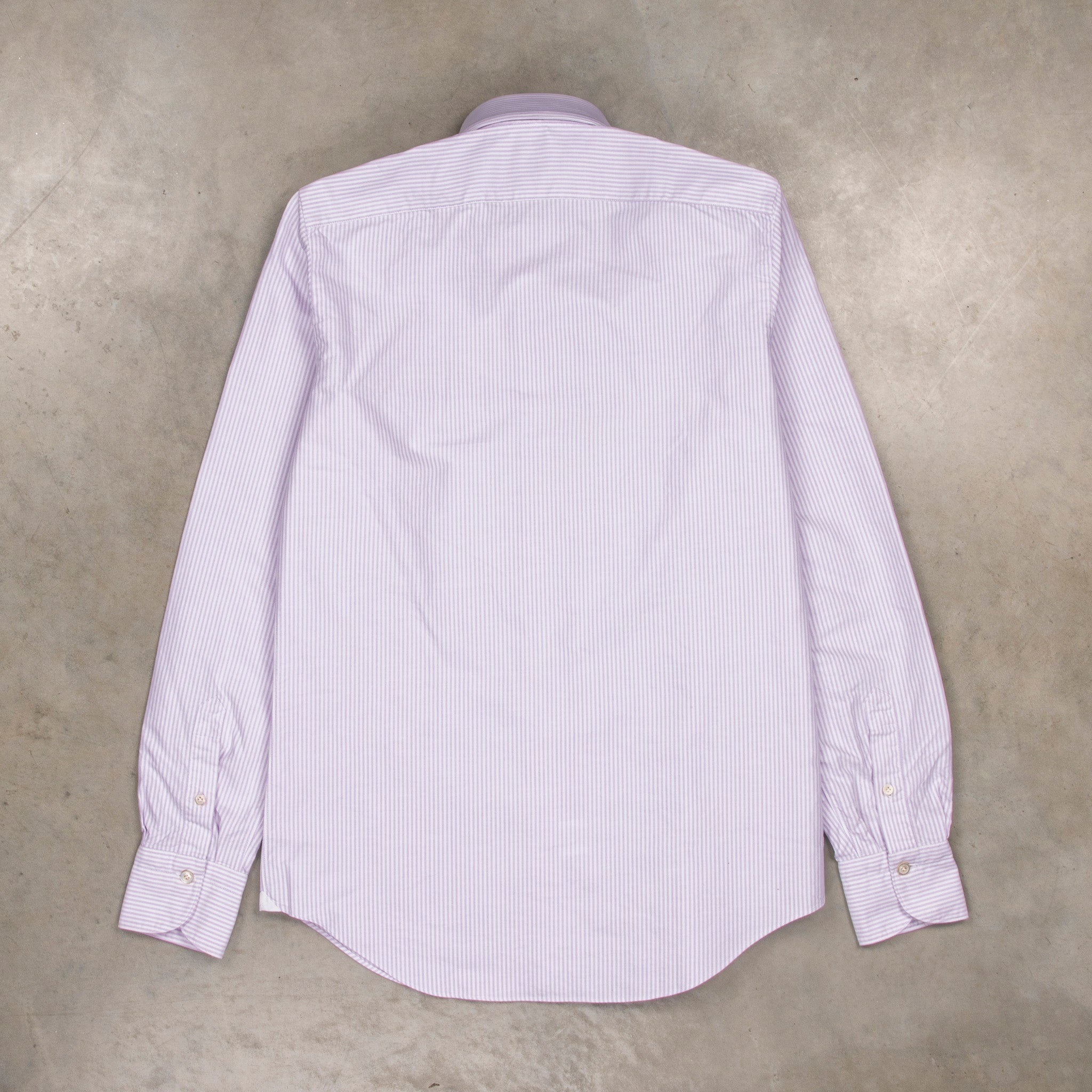 Finamore Tokyo Shirt Lucio Collar Oxford Lilac Stripe