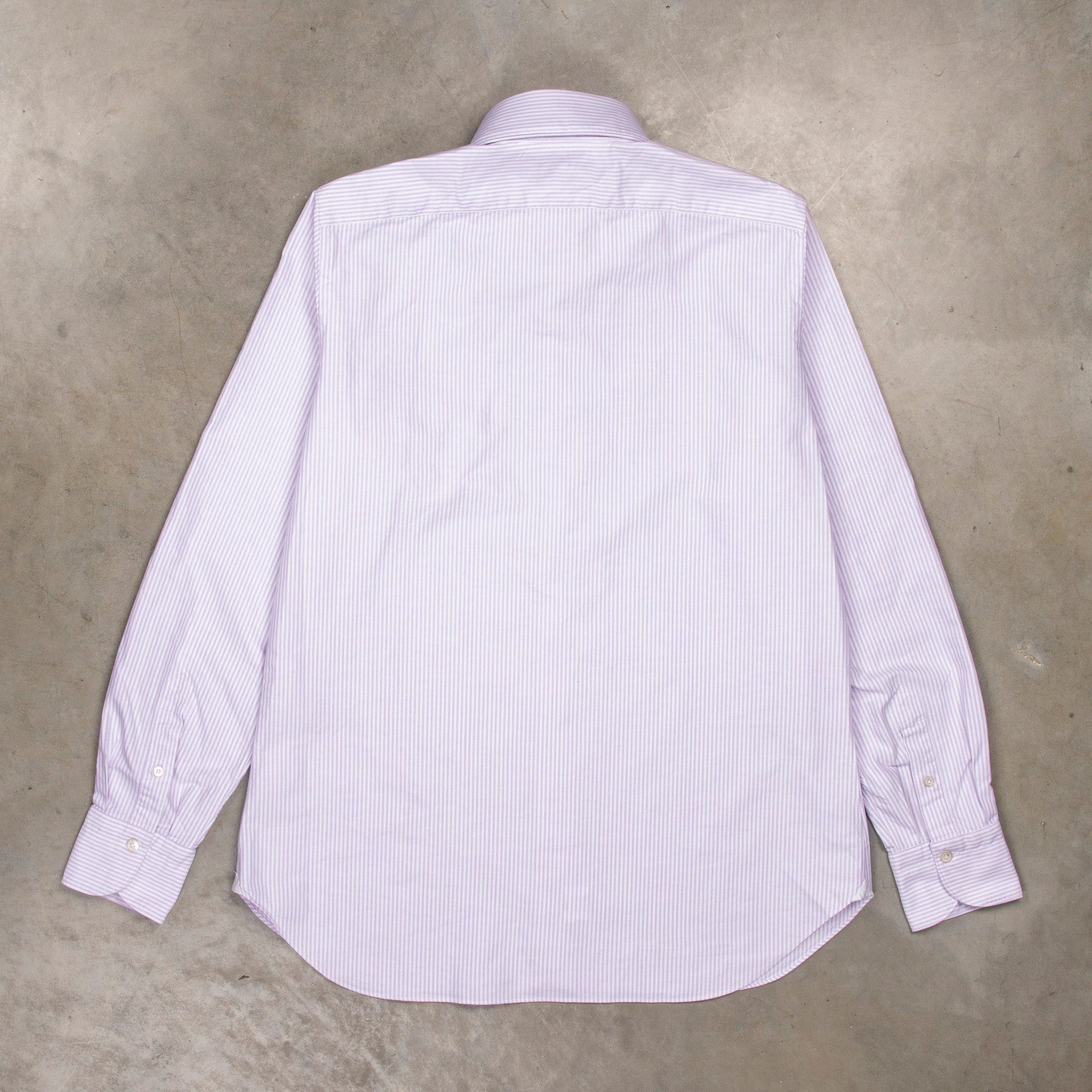 Finamore Gaeta Shirt Lucio Collar Oxford Lilac Stripe