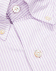 Finamore Gaeta Shirt Lucio Collar Oxford Lilac Stripe