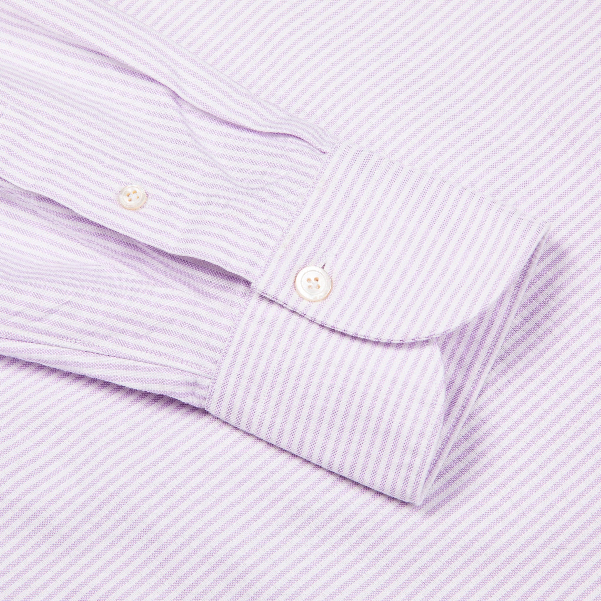 Finamore Gaeta Shirt Lucio Collar Oxford Lilac Stripe