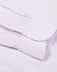 Finamore Gaeta Shirt Lucio Collar Oxford Lilac Stripe