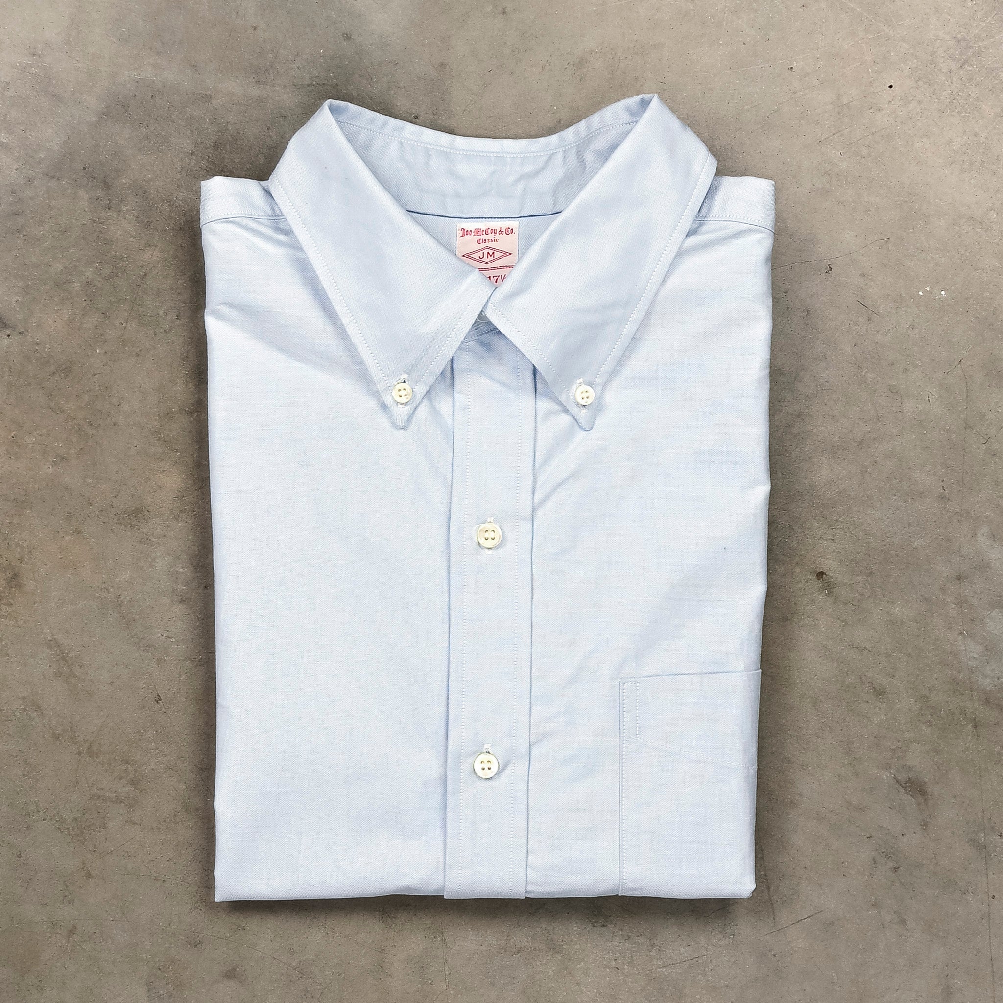 The Real McCoy's Joe McCoy Button Down Oxford Shirt Light Blue