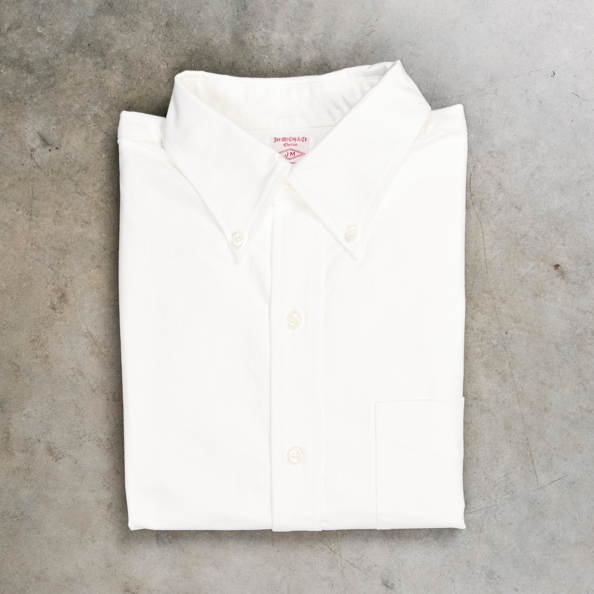 The Real McCoy's Joe McCoy Button Down Oxford Shirt White