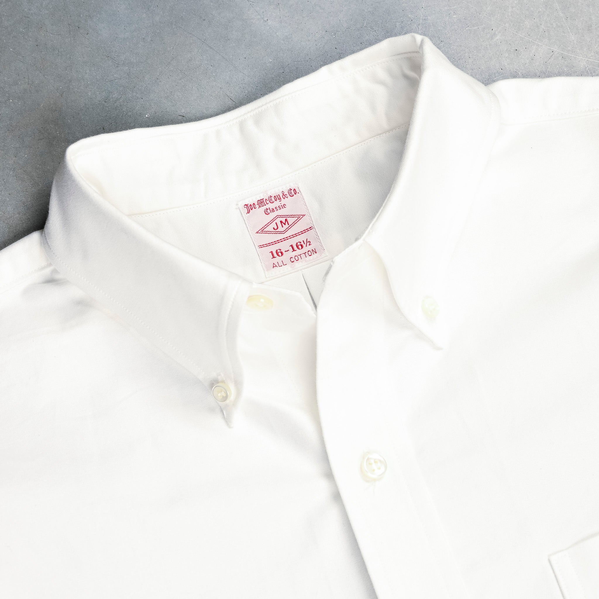 The Real McCoy's Joe McCoy Button Down Oxford Shirt White