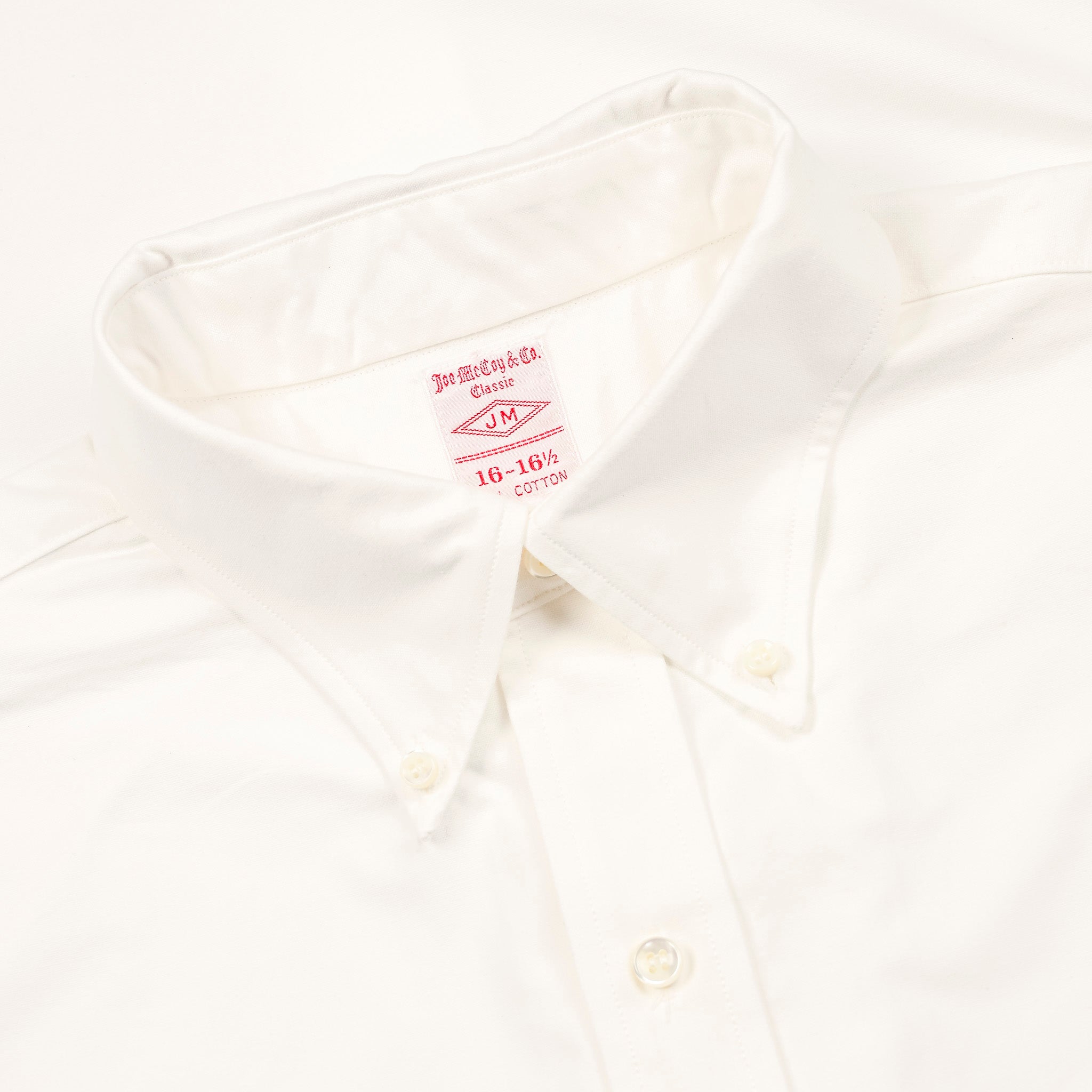 The Real McCoy's Joe McCoy Button Down Oxford Shirt White