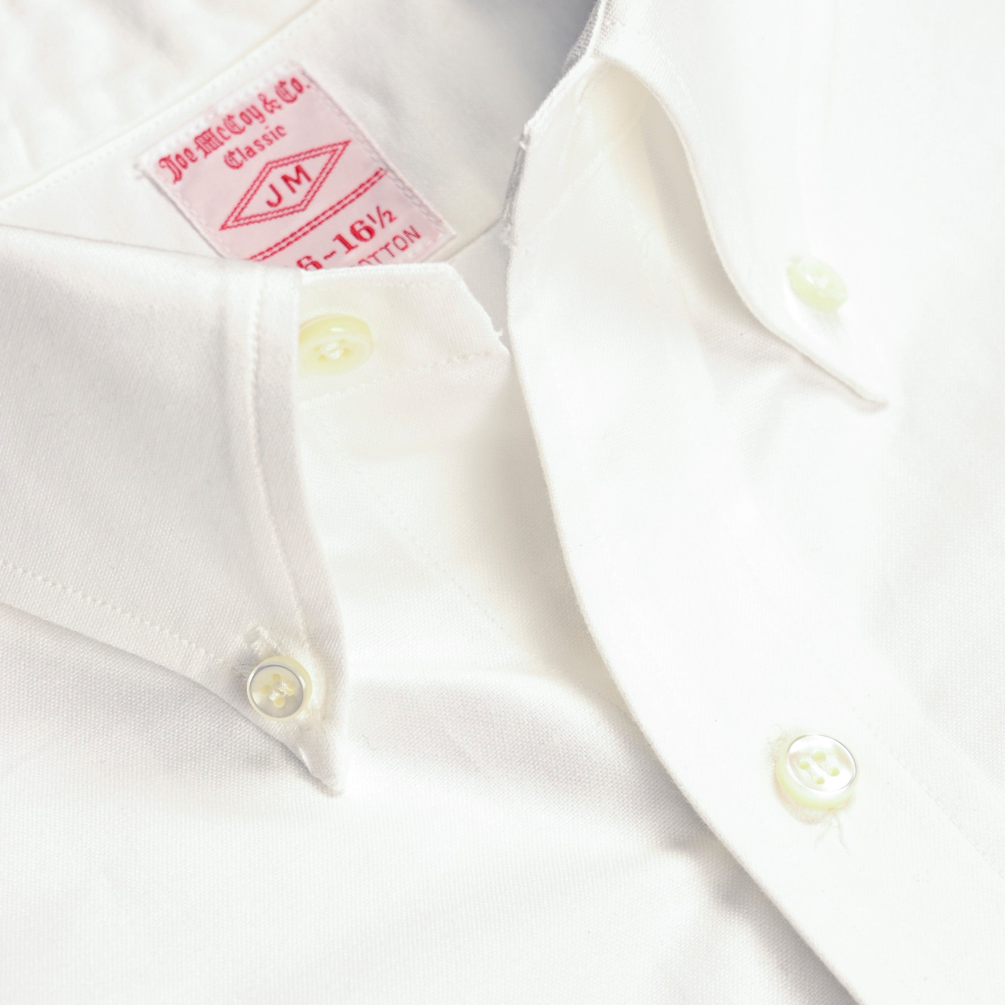 The Real McCoy's Joe McCoy Button Down Oxford Shirt White